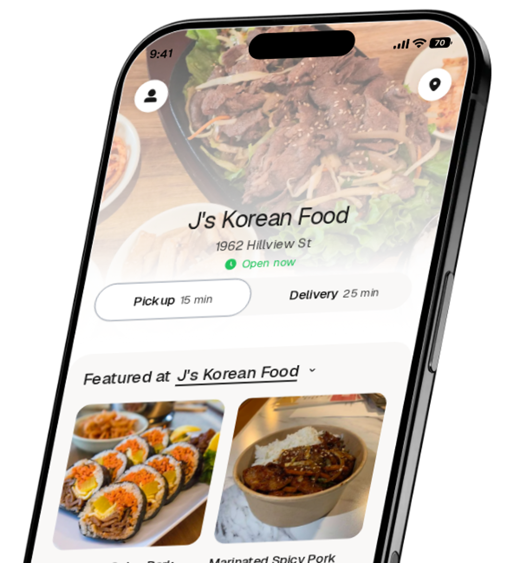 J's Korean Food app preview
